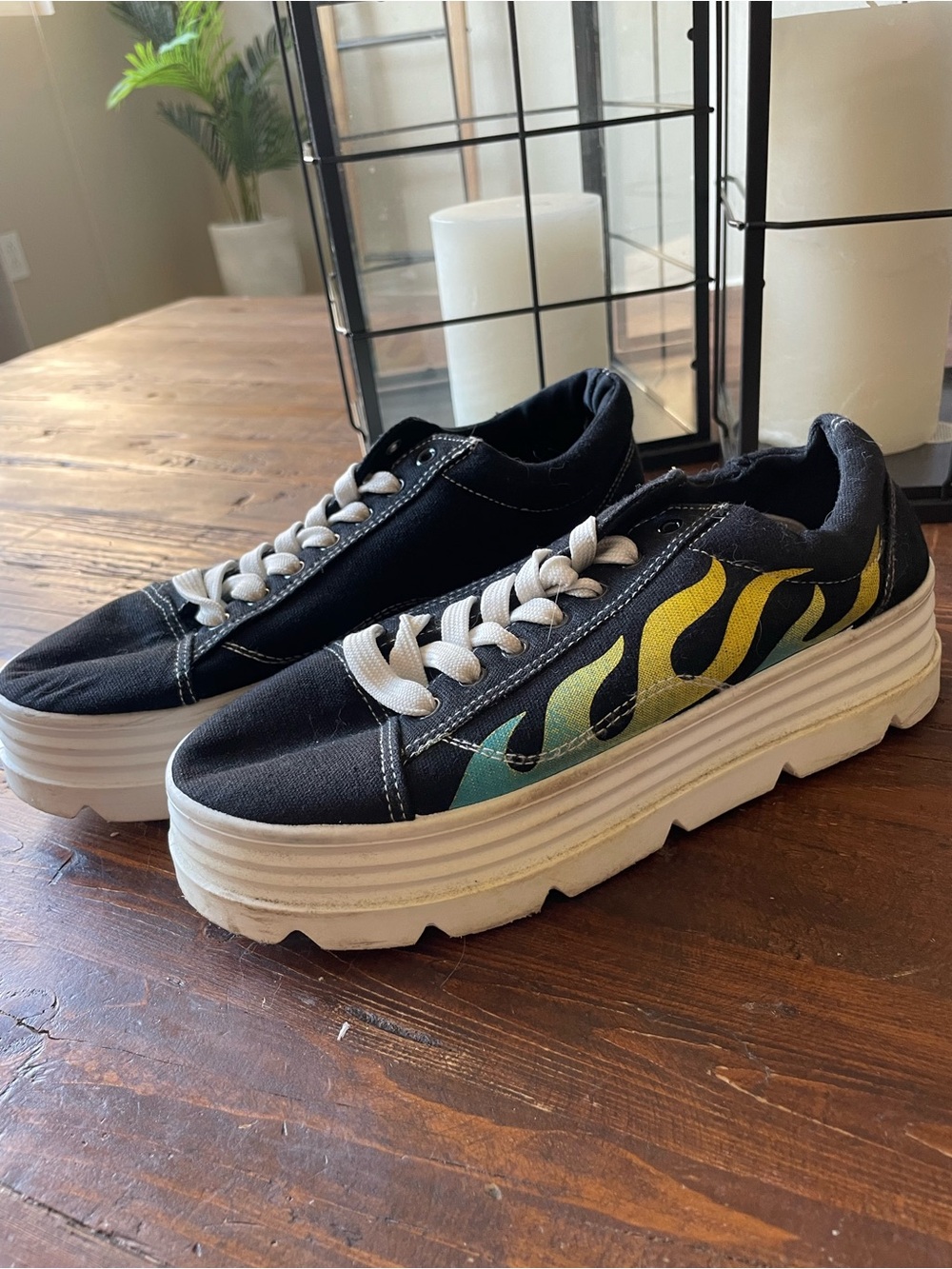 Black Canvas Sneakers by Koi Footwear with White Laces - Picture 3 of 6